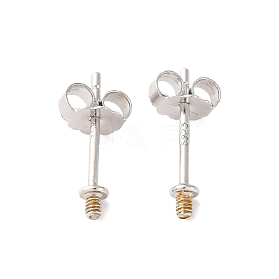 925 Sterling Silver Stud Earring Findings STER-L064-10P-1