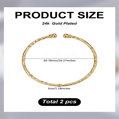 2Pcs Alloy Open Cuff Bangles BJEW-LP0001-11-1