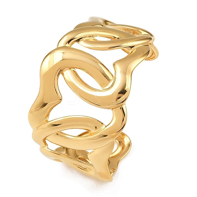 Hollow 304 Stainless Steel Cuff Bangles for Women BJEW-P370-04G-1