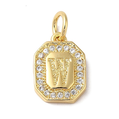 Real 18K Gold Plated Brass Micro Pave Clear Cubic Zirconia Pendants KK-L216-002G-W-1