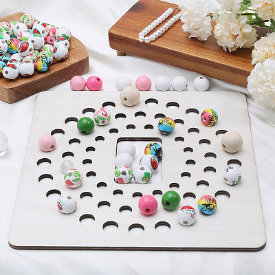 Wooden Bead Design Boards WOOD-WH0034-51-1