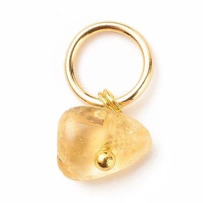 7Pcs 7 Styles Natural Stone Chip Charms PALLOY-JF01485-01-1