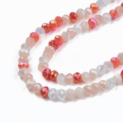 Electroplate Glass Beads Strands X-EGLA-S192-001A-B07-1