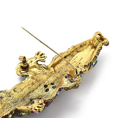 Crocodile Alloy Rhinestone  Brooches JEWB-Q006-04B-1