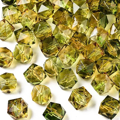 Transparent Spray Painted Crackle Acrylic Beads ACRP-YW0001-01H-1