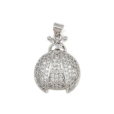 Brass Micro Pave Cubic Zirconia Pendants KK-P323-08P-1