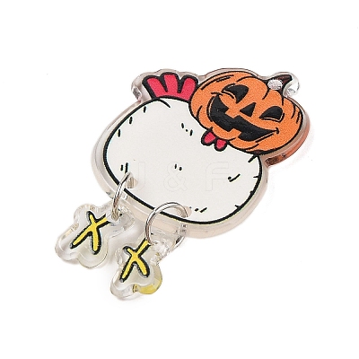 Halloween Theme Opaque Printed Acrylic Pendants SACR-S034-12A-1