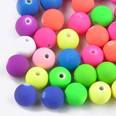 Rubberized Style Acrylic Beads X-MACR-T023-31A-1