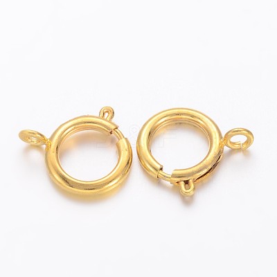Brass Spring Ring Clasps X-KK-H419-G-1