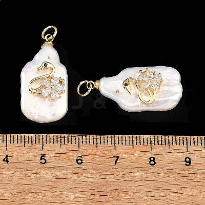 Natural Baroque Keshi Pearl Pendants PALLOY-JF06006-1
