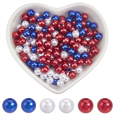 Independence Day Acrylic/ABS Plastic Imitation Pearl OACR-SP0001-66A-01-1