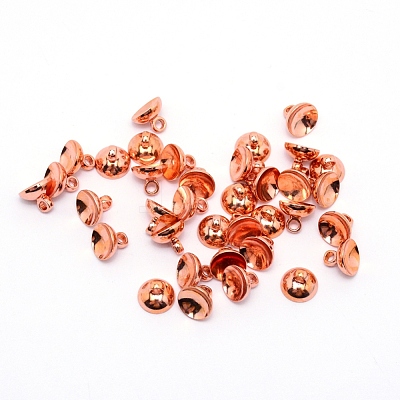 Brass Bead Cap Pendant Bails KK-TAC0006-01RG-1