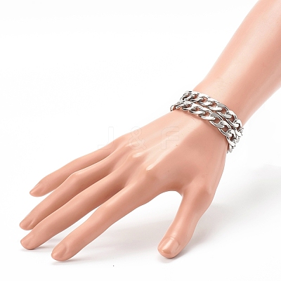 Tarnish Resistant 304 Stainless Steel Curb Chains Bracelets BJEW-JB06273-1