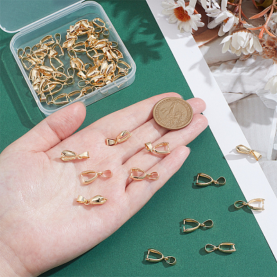50Pcs Brass Pinch Bails KK-UN0005-32-1