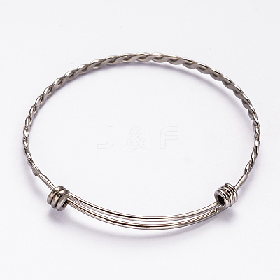 Tarnish Resistant 304 Stainless Steel Bangles BJEW-H468-P-1
