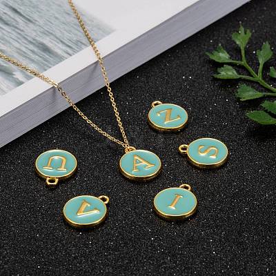 Initial Letter A~Z Alphabet Enamel Charms ENAM-Q437-01-1