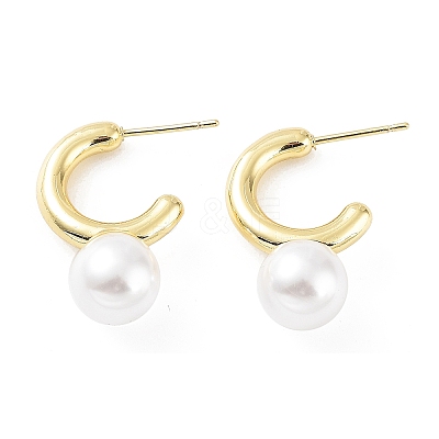 Rack Plating Brass Stud Earrings for Women KK-Z038-15G-1