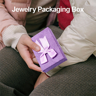 Rectangle Paper Jewelry Set Storage Gift Boxes with Bowknot CON-TAC0014-12B-1