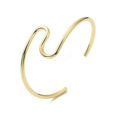 Rack Plating Brass Cuff Bangles BJEW-A137-09G-1