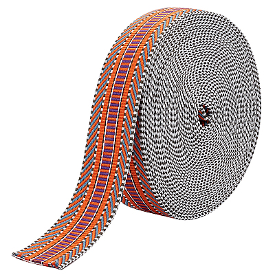10 Yards Polyester Striped Ribbons SRIB-WH0011-257-1