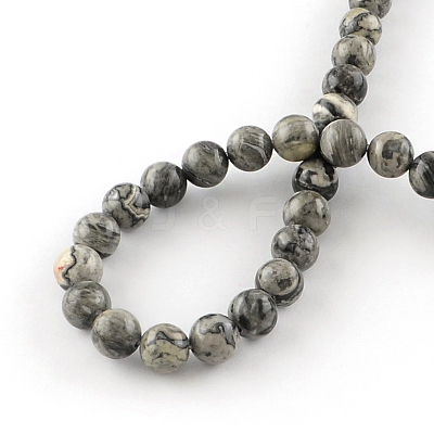 Natural Map Stone/Picasso Stone/Picasso Jasper Beads Strands G-S188-10mm-1
