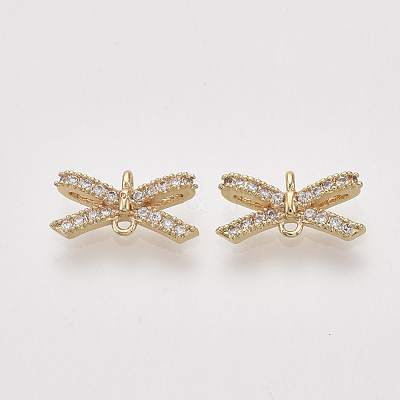Brass Micro Pave Cubic Zirconia Links connectors ZIRC-S064-023-1