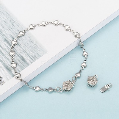 Platinum Plated Brass Box Clasps X-KK64-1