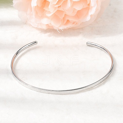 304 Stainless Steel Cuff Bangles BJEW-D388-01B-P-1