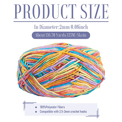 Polyester Fibers Knitting Yarn DIY-TADJ0002-005B-1
