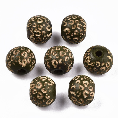 Painted Natural Wood Beads WOOD-T021-53A-04-1