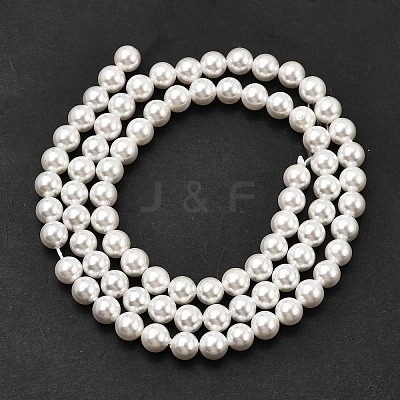Electroplated Shell Pearl Beads Strands BSHE-K017-5mm-01-1