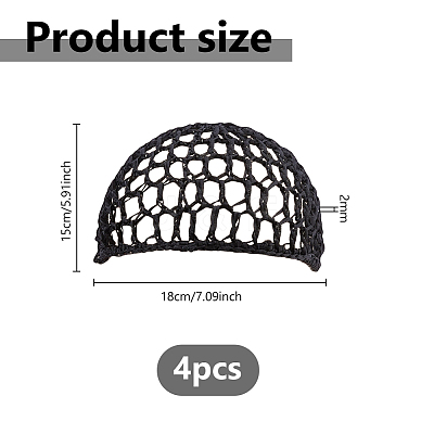4Pcs Polyester Elastic Wig Caps DIY-DC0004-14-1