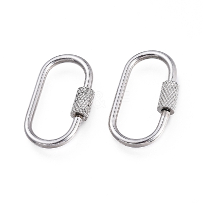 Non-Tarnish 304 Stainless Steel Screw Carabiner Lock Charms STAS-K192-01P-1