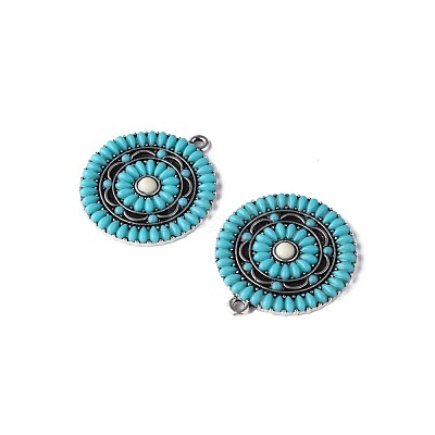 Synthetic Turquoise Pendants PALLOY-N157-034-1