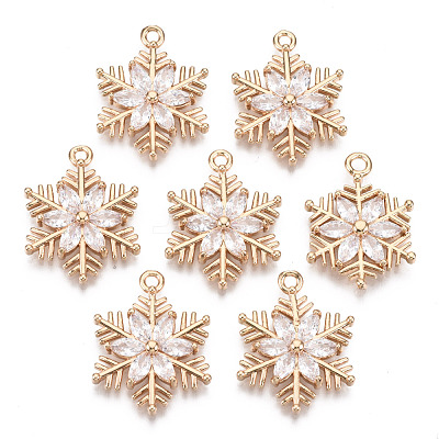 Christmas Brass Micro Pave Cubic Zirconia Links Connectors KK-R111-009-B01-1