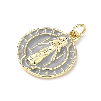 Brass Enamel Pendants KK-H255-05G-01-1