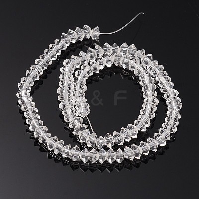 Faceted Bicone Transparent Glass Bead Strands GLAA-J082-A11-1