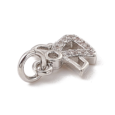 Brass Micro Pave Cubic Zirconia Charms ZIRC-F132-90P-1