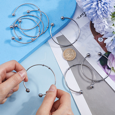10Pcs Fashion 304 Stainless Steel Cuff Bangles Set BJEW-SC0001-20-1
