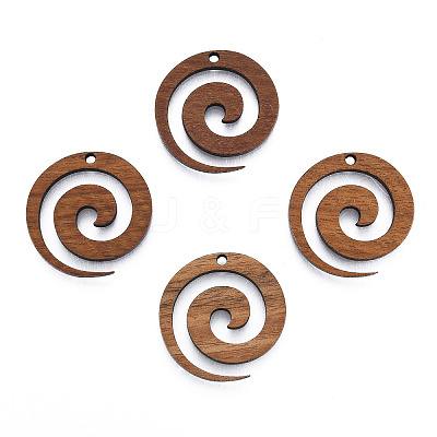 Natural Walnut Wood Pendants X-WOOD-N011-018-1