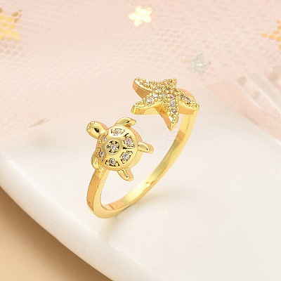 304 Stainless Steel Open Cuff Finger Rings for Women RJEW-B109-07G-02-1