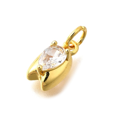 Brass Micro Pave Cubic Zirconia Pendants KK-Z102-03G-01-1