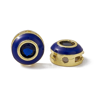 Rack Plating Brass Cubic Zirconia Beads KK-C007-15G-01-1