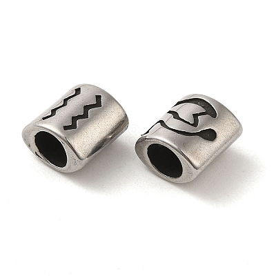Oval with Constellation 304 Stainless Steel Beads STAS-E215-05AS-12-1