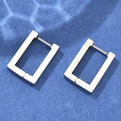 Tarnish Resistant 304 Stainless Steel Huggie Hoop Earrings X-STAS-R115-21P-1