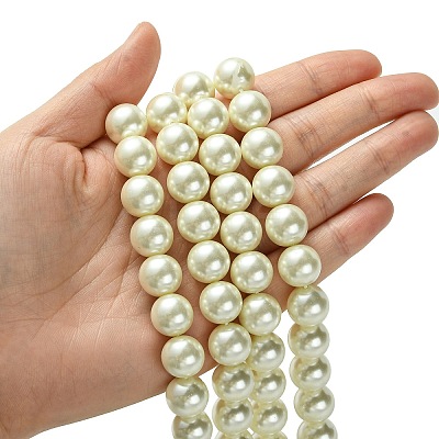 Eco-Friendly Dyed Glass Pearl Round Beads Strands HY-A002-12mm-RB011-1