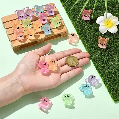 30Pcs 6 Colors Luminous Resin koala Ornaments DJEW-CJ0001-18-1
