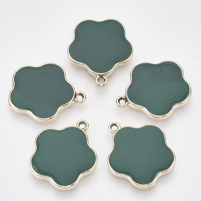 Eco-Friendly Alloy Enamel Pendants PALLOY-R110-05B-1