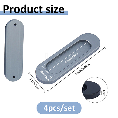4Pcs Aluminum Alloy Self Adhesive Handles for Sliding Door AJEW-FH0007-31P-1