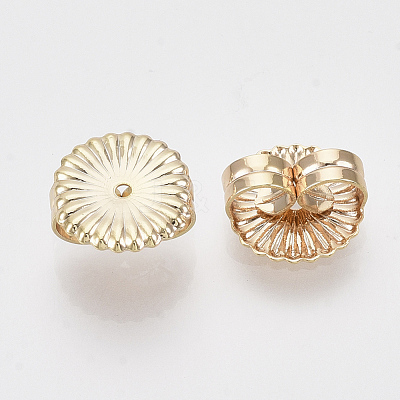Brass Ear Nuts KK-T048-002G-02-NF-1
